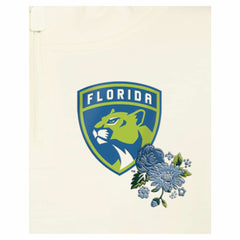 Florida Panthers New Era Women's Glam Game Quarter-Zip Cropped Floral Hoodie Pullover