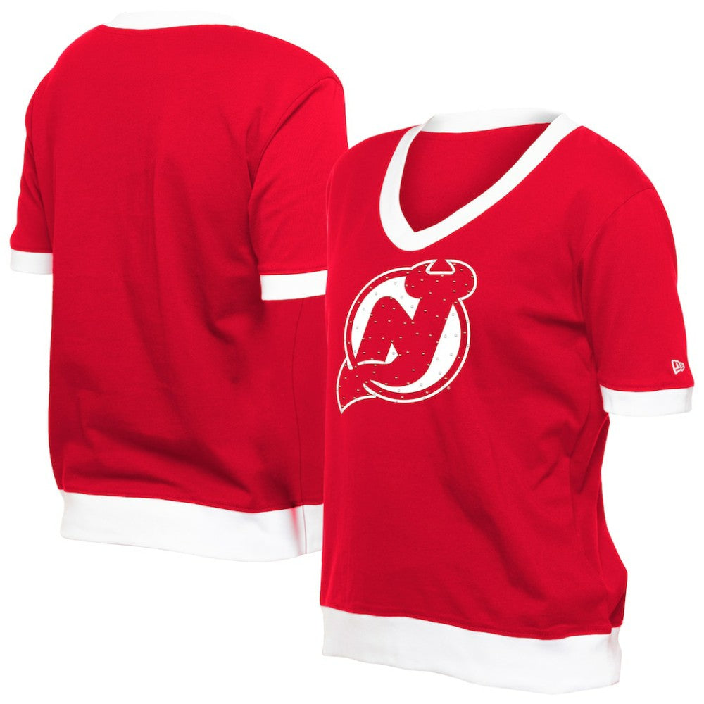 New Jersey Devils New Era Women's Game Day Rhinestuds T-Shirt