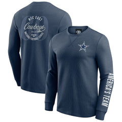 NFL Dallas Cowboys Darius Rucker Collection Washed Waffle-Knit Long Sleeve T-Shirt