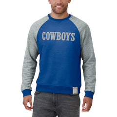NFL Dallas Cowboys Darius Rucker Collection Throwback Color Block Raglan Pullover Sweatshirt