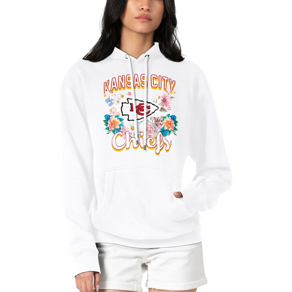 NFL Kansas City Chiefs G-III 4Her by Carl Banks Women's Flowers Team Logo Graphic Fleece Pullover Hoodie