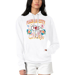NFL Kansas City Chiefs G-III 4Her by Carl Banks Women's Flowers Team Logo Graphic Fleece Pullover Hoodie