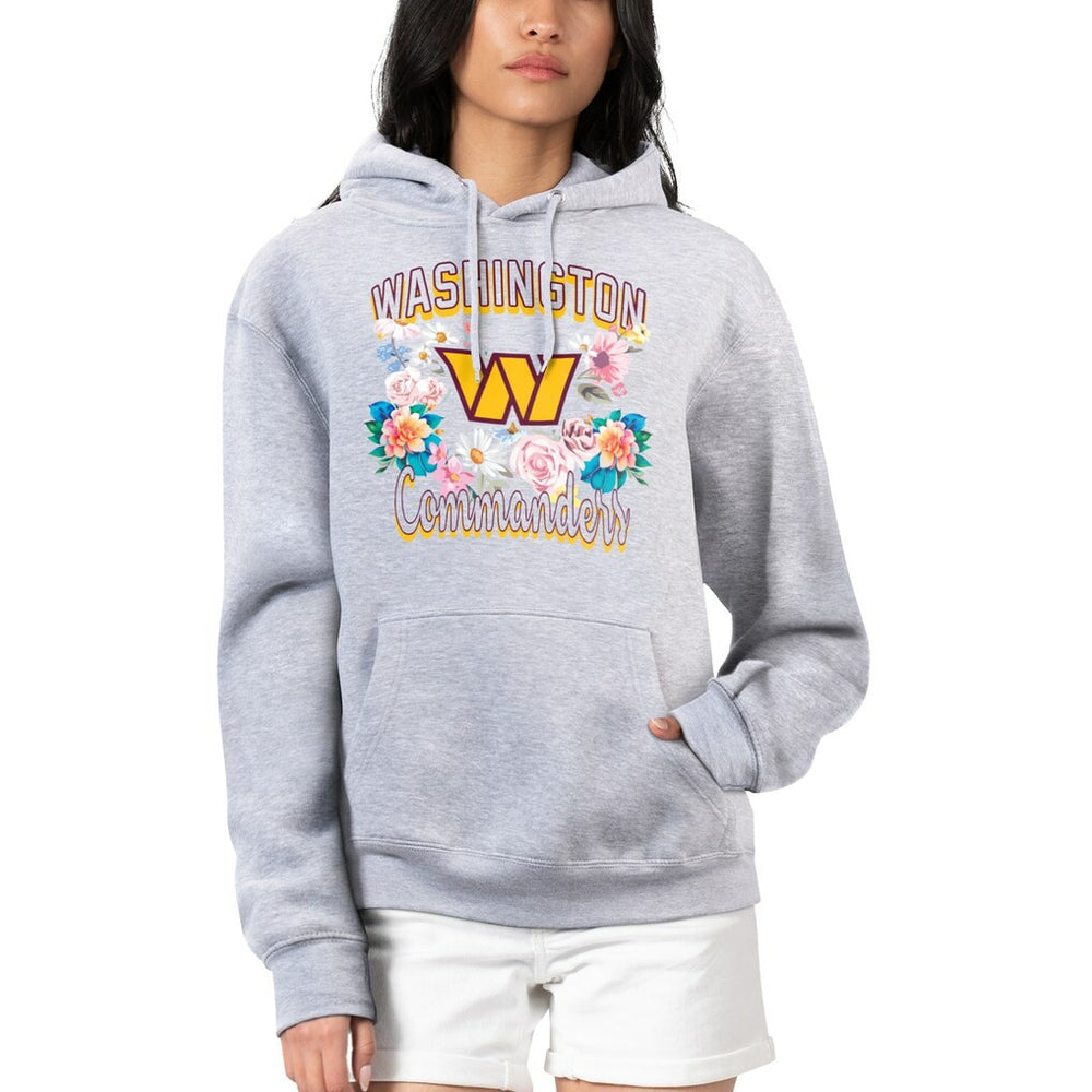 NFL Washington Commanders G-III 4Her by Carl Banks Women's Flowers Team Logo Graphic Fleece Pullover Hoodie