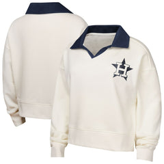 Houston Astros Girls Youth Ballpark Hit Collared V-Neck Pullover Sweatshirt - White