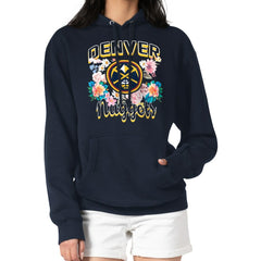Denver Nuggets G-III 4Her by Carl Banks Women's Flowers Team Logo Graphic Fleece Pullover Hoodie sale - Navy online
