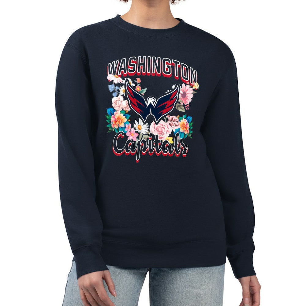 Washington Capitals G-III 4Her by Carl Banks Women's Flower Logo Pullover Sweatshirt
