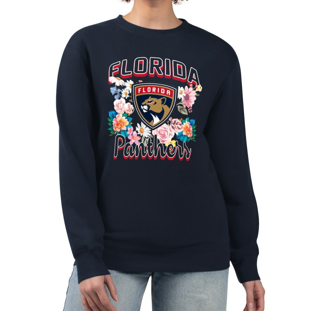 Florida Panthers G-III 4Her by Carl Banks Women's Flower Logo Pullover Sweatshirt