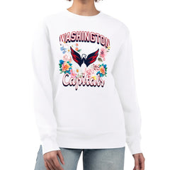 Washington Capitals G-III 4Her by Carl Banks Women's Flower Logo Pullover Sweatshirt