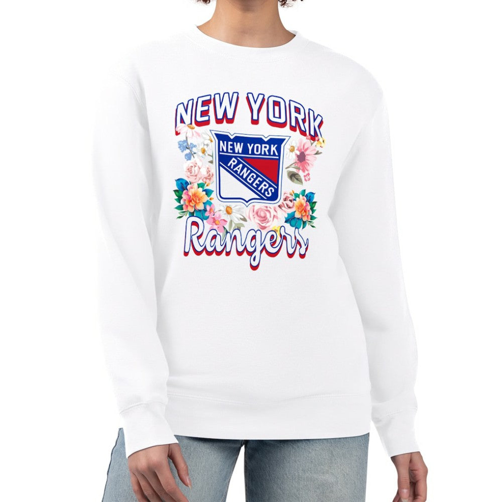 New York Rangers G-III 4Her by Carl Banks Women's Flower Logo Pullover Sweatshirt