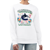 Vancouver Canucks G-III 4Her by Carl Banks Women's Flower Logo Pullover Sweatshirt
