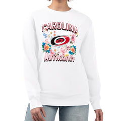 Carolina Hurricanes G-III 4Her by Carl Banks Women's Flower Logo Pullover Sweatshirt