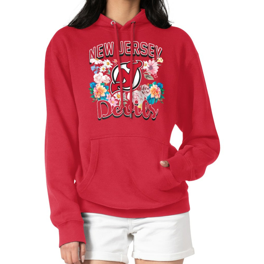 New Jersey Devils G-III 4Her by Carl Banks Women's Flower Logo Pullover Hoodie