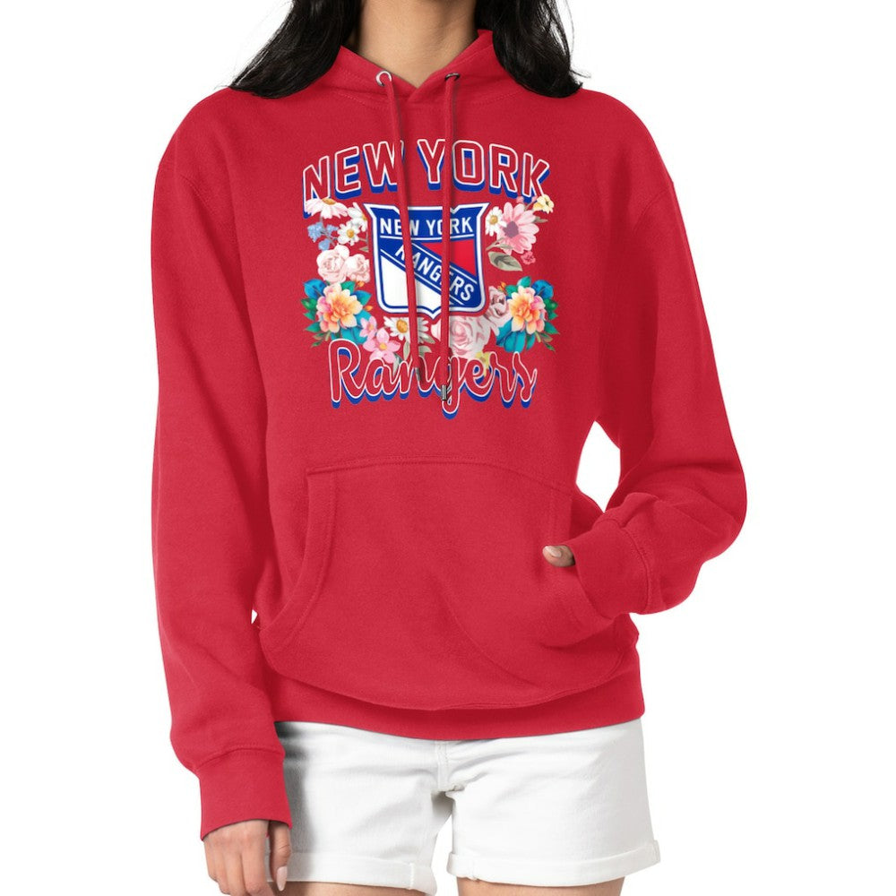 New York Rangers G-III 4Her by Carl Banks Women's Flower Logo Pullover Hoodie