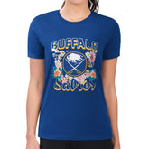 Buffalo Sabres G-III 4Her by Carl Banks Women's Super-Slim Fit Lightweight Flower Logo T-Shirt