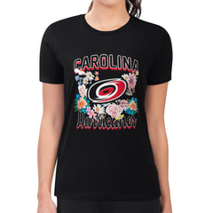 Carolina Hurricanes G-III 4Her by Carl Banks Women's Super-Slim Fit Lightweight Flower Logo T-Shirt
