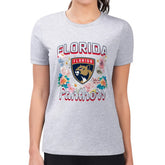 Florida Panthers G-III 4Her by Carl Banks Women's Super-Slim Fit Lightweight Flower Logo T-Shirt