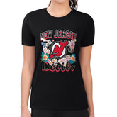 New Jersey Devils G-III 4Her by Carl Banks Women's Super-Slim Fit Lightweight Flower Logo T-Shirt