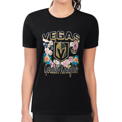 Vegas Golden Knights G-III 4Her by Carl Banks Women's Super-Slim Fit Lightweight Flower Logo T-Shirt