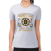 Boston Bruins G-III 4Her by Carl Banks Women's Super-Slim Fit Lightweight Flower Logo T-Shirt