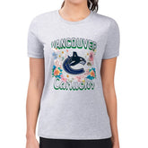 Vancouver Canucks G-III 4Her by Carl Banks Women's Super-Slim Fit Lightweight Flower Logo T-Shirt