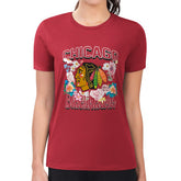 Chicago Blackhawks G-III 4Her by Carl Banks Women's Super-Slim Fit Lightweight Flower Logo T-Shirt