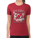 New Jersey Devils G-III 4Her by Carl Banks Women's Super-Slim Fit Lightweight Flower Logo T-Shirt