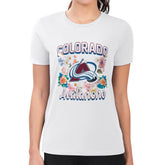 Colorado Avalanche G-III 4Her by Carl Banks Women's Super-Slim Fit Lightweight Flower Logo T-Shirt