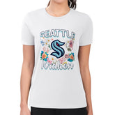 Seattle Kraken G-III 4Her by Carl Banks Women's Super-Slim Fit Lightweight Flower Logo T-Shirt