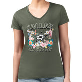 Dallas Stars G-III 4Her by Carl Banks Women's Super-Slim Fit Lightweight Flower Logo V-Neck T-Shirt