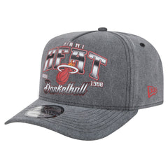 Miami Heat Throwback Washed Pre-Curved 9FIFTY Snapback Hat - Charcoal | New Era outlet