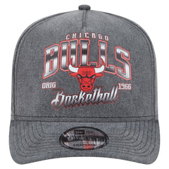 Chicago Bulls Throwback Washed Pre-Curved 9FIFTY Snapback Hat - Charcoal | New Era on sale
