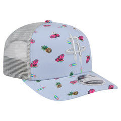 Houston Rockets Adventure Aloha Pattern 9SEVENTY Stretch-Snap Hat sale - Light Blue/Gray | New Era for sale