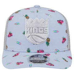 Sacramento Kings Adventure Aloha Pattern 9SEVENTY Stretch-Snap Hat - Light Blue/Gray | New Era for sale