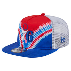 Philadelphia 76ers Throwback Dye Golfer Snapback Hat - Royal/Red | New Era on sale