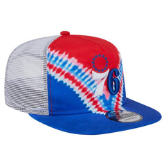 Philadelphia 76ers Throwback Dye Golfer Snapback Hat - Royal/Red | New Era on sale