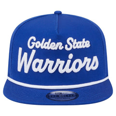 Golden State Warriors Team Text Golfer Snapback Hat sale - Royal | New Era shop