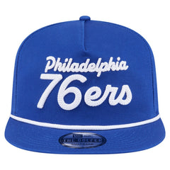 Philadelphia 76ers Team Text Golfer Snapback Hat - Royal | New Era online