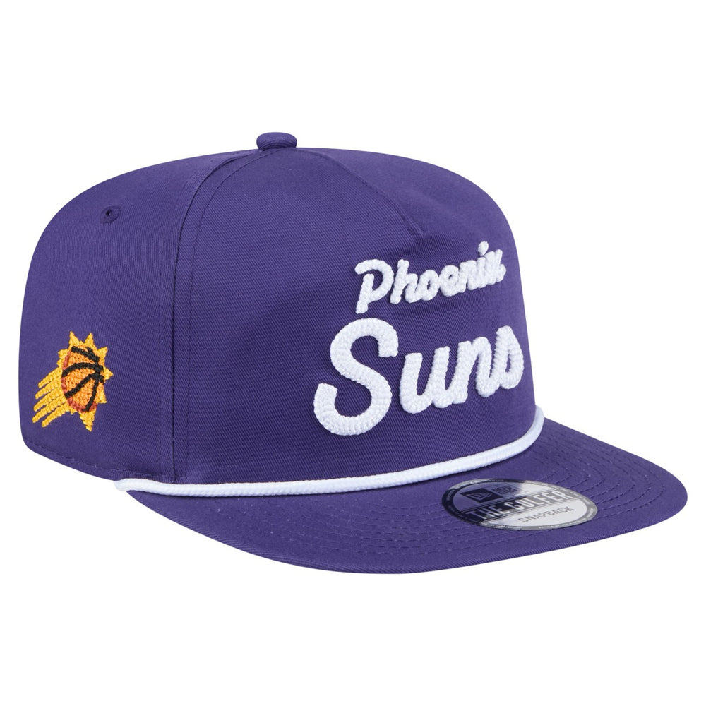 Phoenix Suns Team Text Golfer Snapback Hat - Purple | New Era on sale