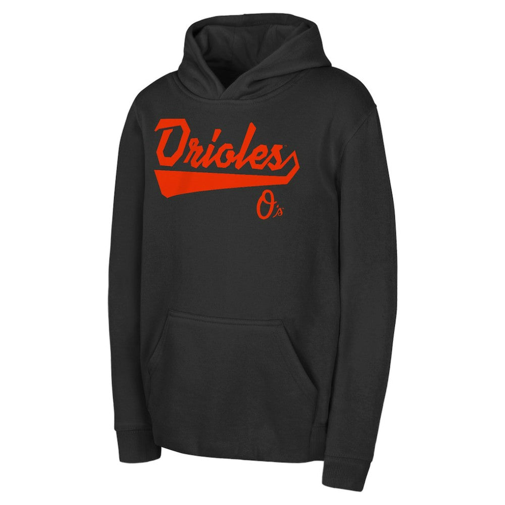 Baltimore Orioles Youth Tailor Made Fleece Pullover Hoodie - Black