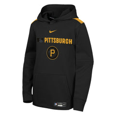 Pittsburgh Pirates Youth City Connect Authentic Collection Performance Pullover Hoodie - Black | Nike