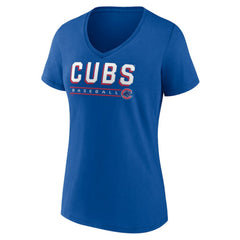 Chicago Cubs Women's Primary Play V-Neck T-Shirt - Royal