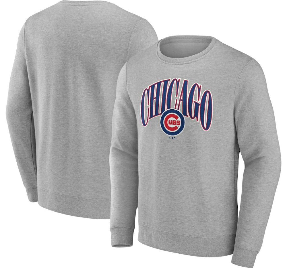 Chicago Cubs Arch Pullover Sweatshirt - Gray