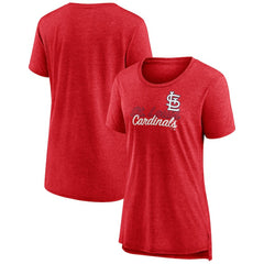 St. Louis Cardinals Women's Practice Time Tri-Blend T-Shirt - Red