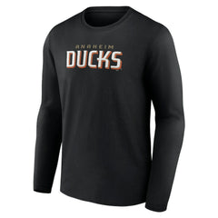 Anaheim Ducks Fanatics Wordmark Logo Long Sleeve T-Shirt