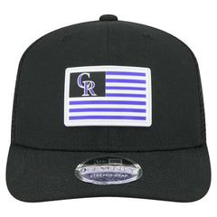 Colorado Rockies Flag 9SEVENTY Stretch-Snap Hat - Black | New Era