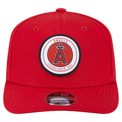 Los Angeles Angels Circle Patch 9SEVENTY Stretch-Snap Hat - Red | New Era