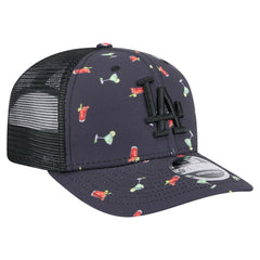 Los Angeles Dodgers Adventure Drinks Pattern 9SEVENTY Stretch-Snap Hat - Black | New Era
