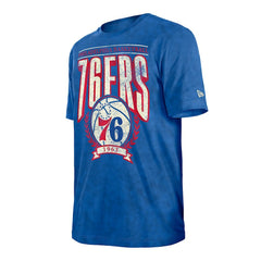 Philadelphia 76ers Throwback Vintage Boxy Mineral Wash T-Shirt - Royal | New Era on sale
