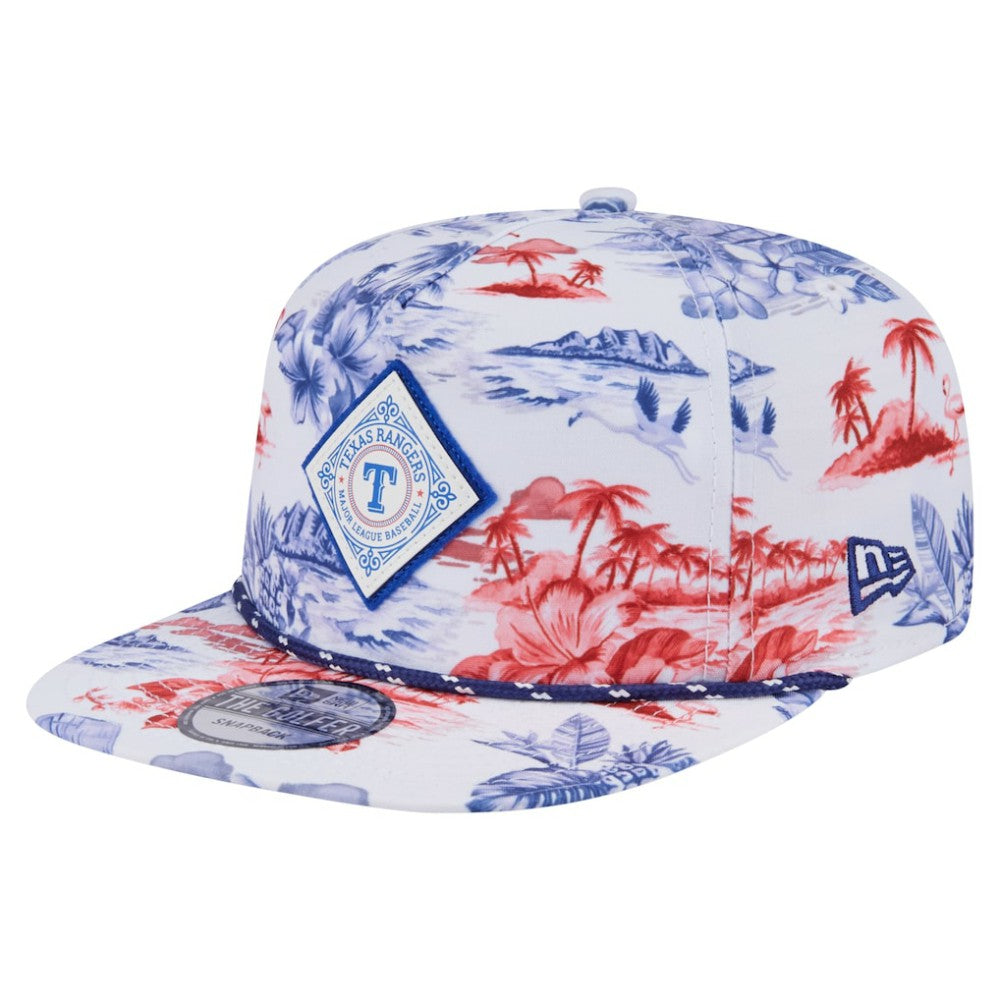 Texas Rangers Printed Island Golfer Snapback Hat - White | New Era