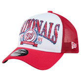 Washington Nationals Distressed 9FORTY A-Frame Adjustable Trucker Hat - Red | New Era